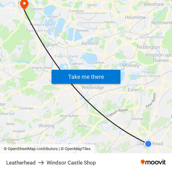 Leatherhead to Windsor Castle Shop map