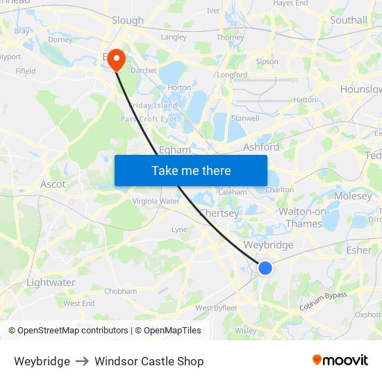 Weybridge to Windsor Castle Shop map