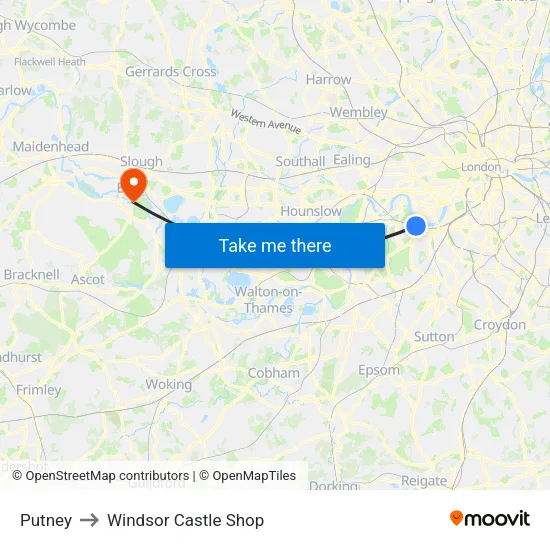Putney to Windsor Castle Shop map