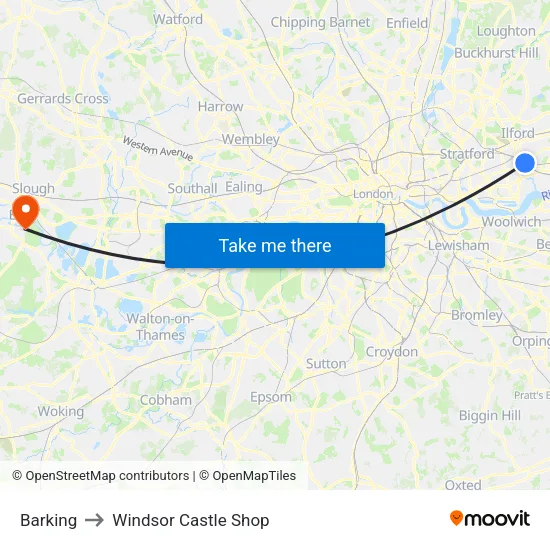 Barking to Windsor Castle Shop map