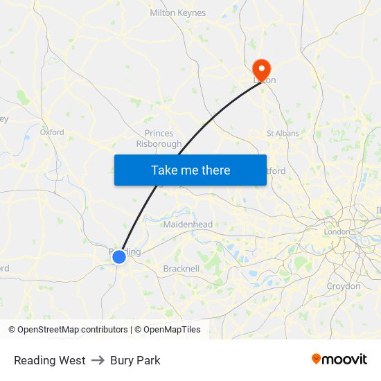 Reading West to Bury Park map