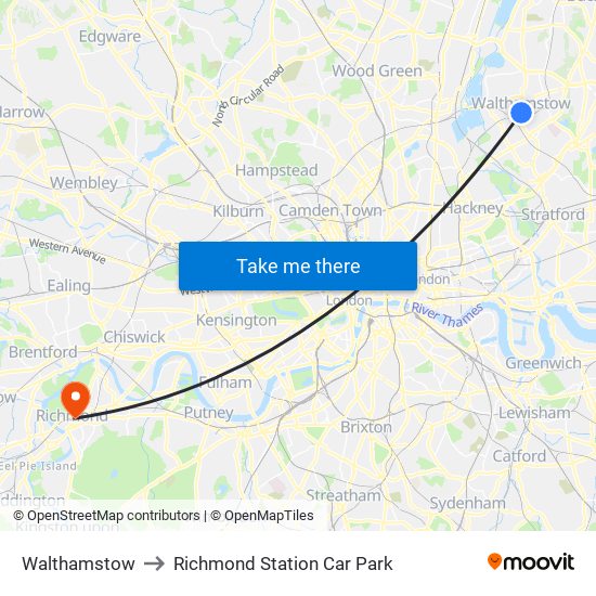 Walthamstow to Richmond Station Car Park map