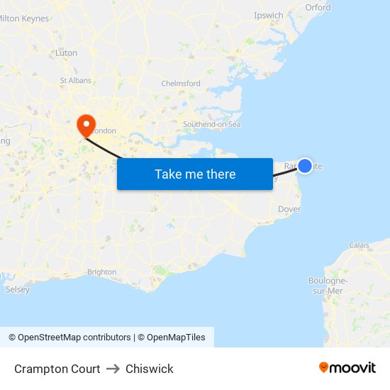 Crampton Court to Chiswick map