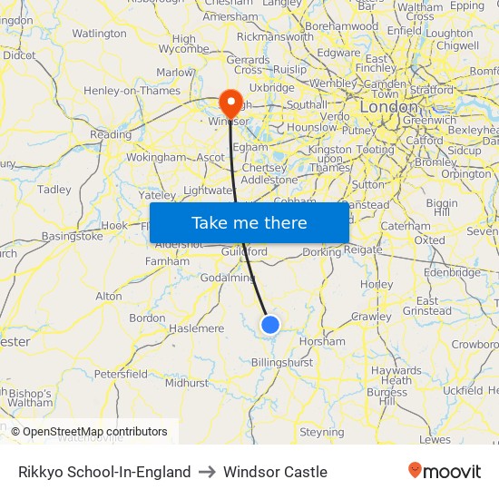 Rikkyo School-In-England to Windsor Castle map