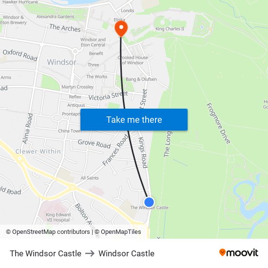 The Windsor Castle to Windsor Castle with public transportation