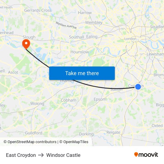 East Croydon to Windsor Castle map