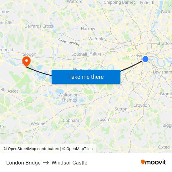 London Bridge to Windsor Castle map