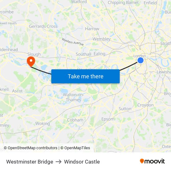 Westminster Bridge to Windsor Castle with public transportation