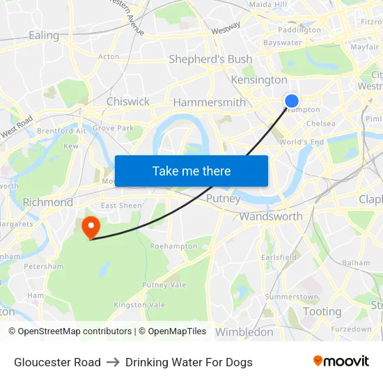 Gloucester Road to Drinking Water For Dogs map