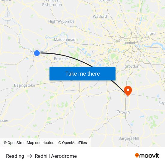 Reading to Redhill Aerodrome map