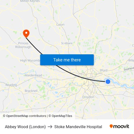 Abbey Wood (London) to Stoke Mandeville Hospital with public transportation