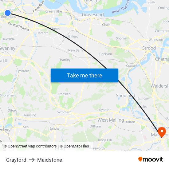 Crayford to Crayford map