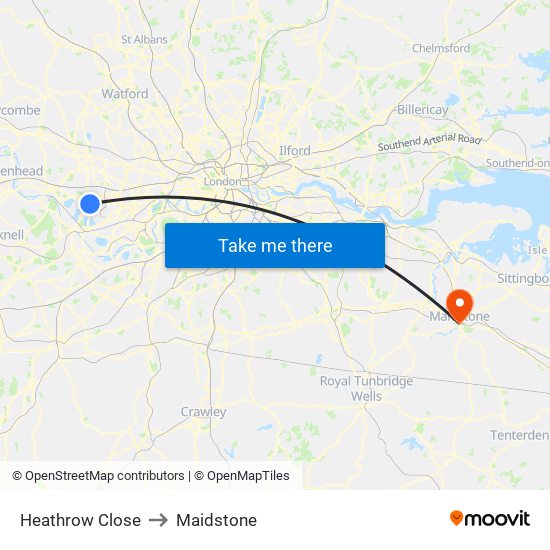 Heathrow Close to Maidstone map
