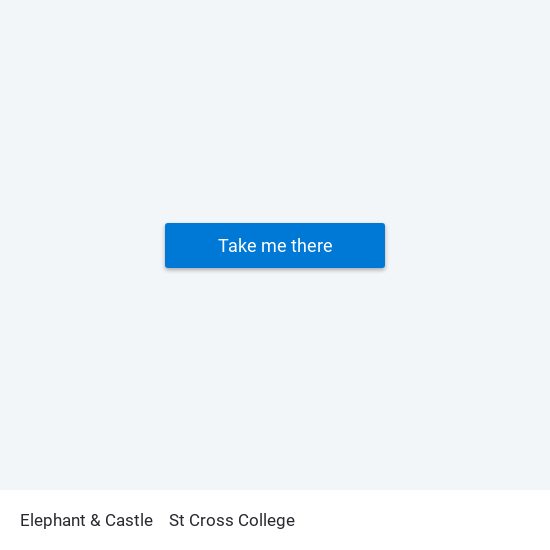 Elephant & Castle to St Cross College map
