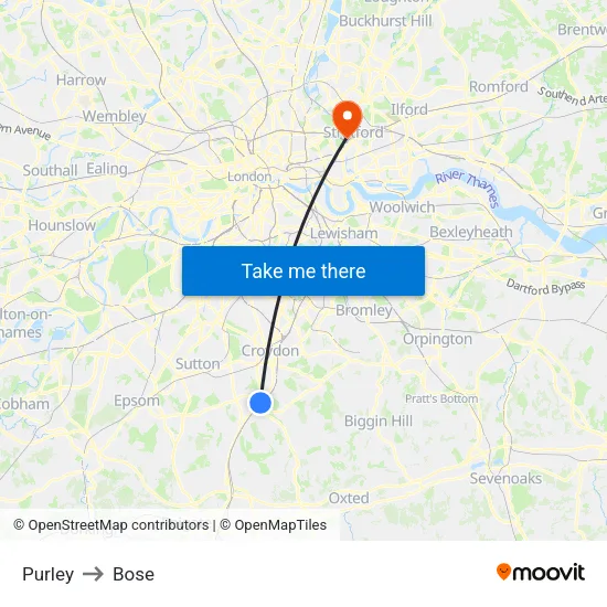 Purley to Bose map
