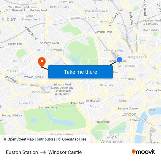 Euston Station to Windsor Castle with public transportation