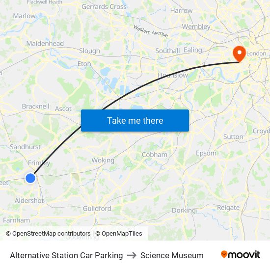 Alternative Station Car Parking to Science Museum map