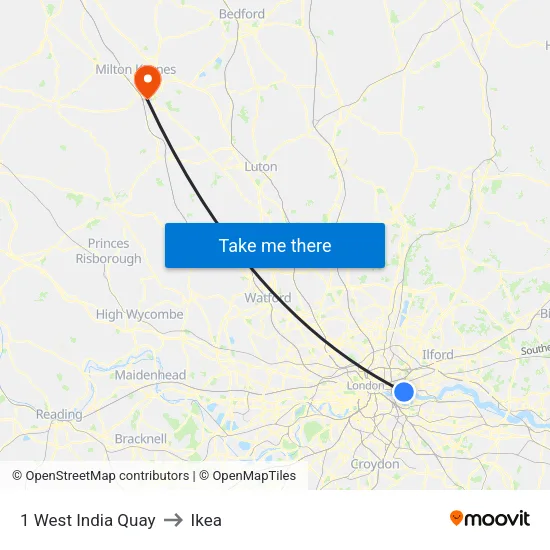 1 West India Quay to Ikea map