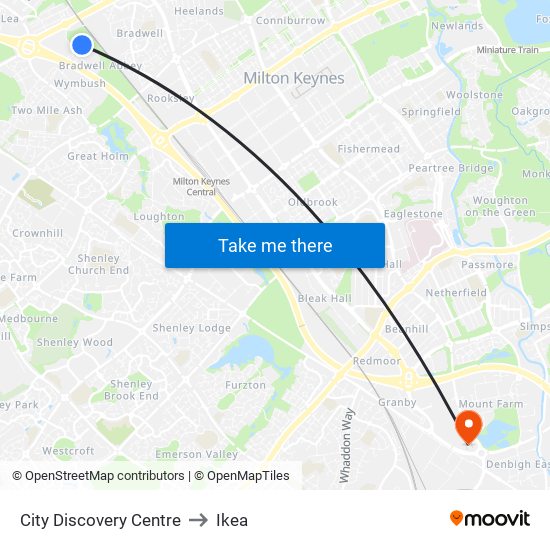 City Discovery Centre to Ikea map