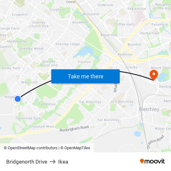 Bridgenorth Drive to Ikea map