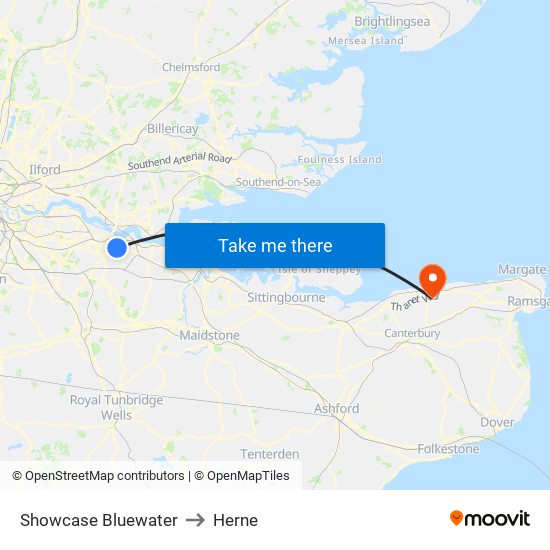 Showcase Bluewater to Herne map