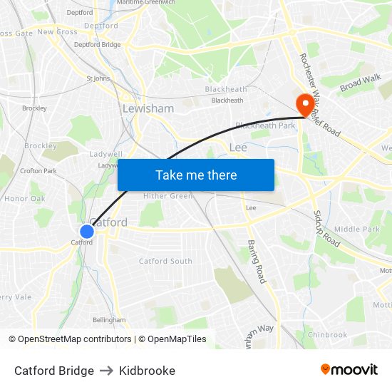 Catford Bridge to Kidbrooke map