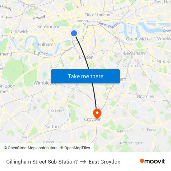 Gillingham Street Sub-Station? to East Croydon map