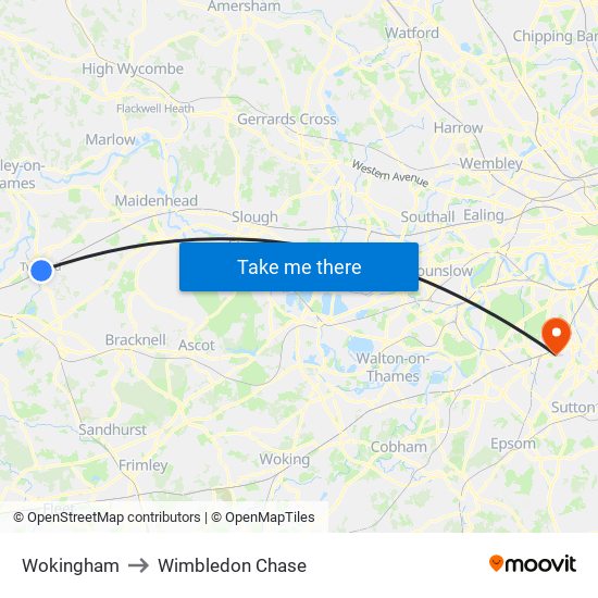 Wokingham to Wimbledon Chase map
