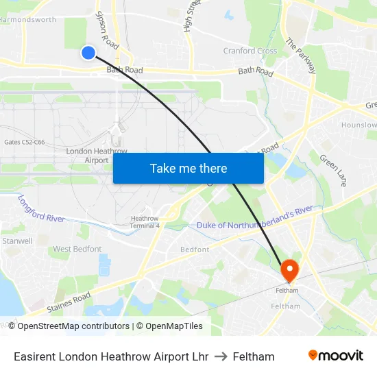 Easirent London Heathrow Airport Lhr to Feltham map