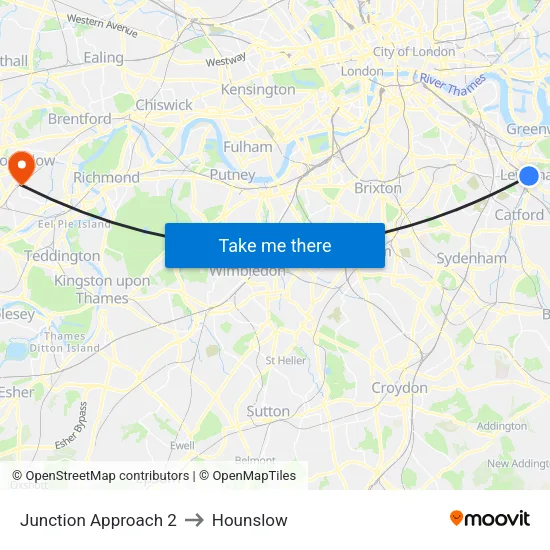 Junction Approach 2 to Hounslow map