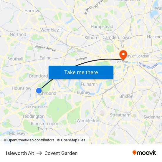 Isleworth Ait to Covent Garden map