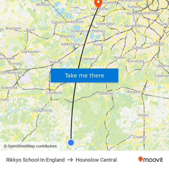 Rikkyo School-In-England to Hounslow Central map