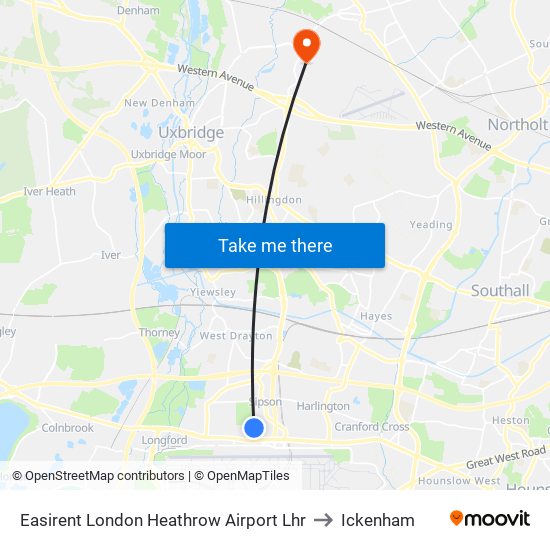 Easirent London Heathrow Airport Lhr to Ickenham map