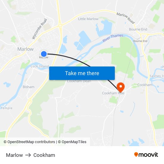 Marlow to Cookham map