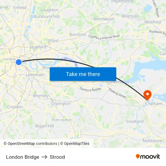 London Bridge to Strood map