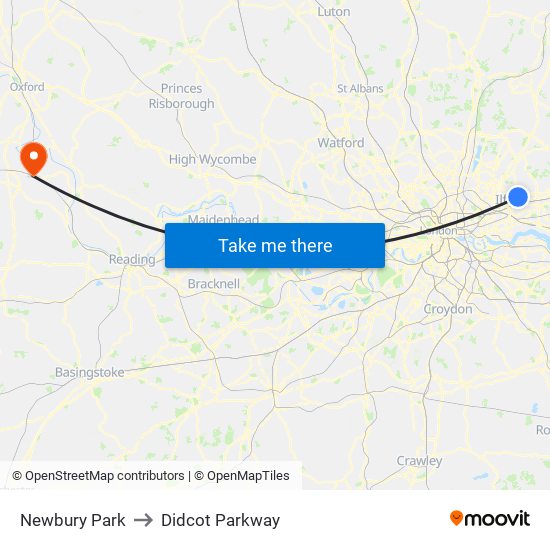 Newbury Park to Didcot Parkway map