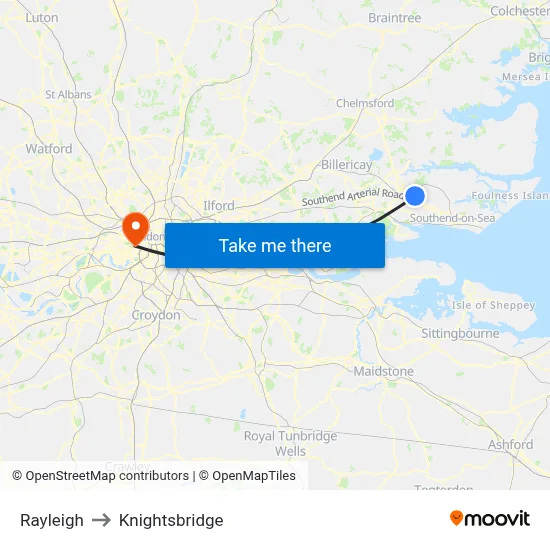 Rayleigh to Knightsbridge map