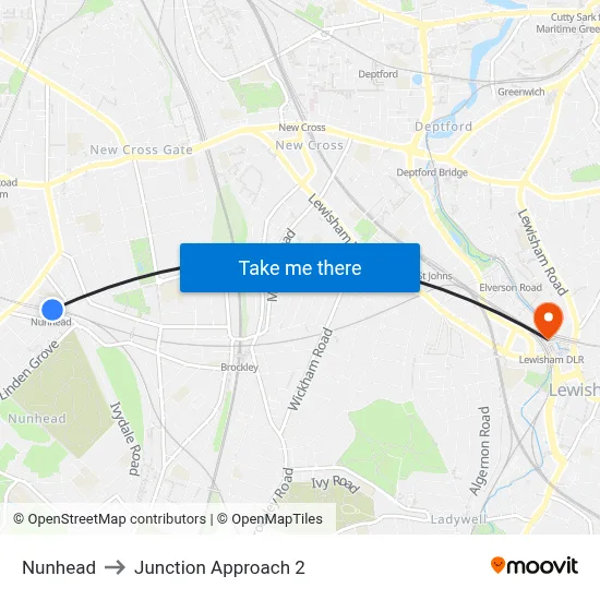 Nunhead to Junction Approach 2 map