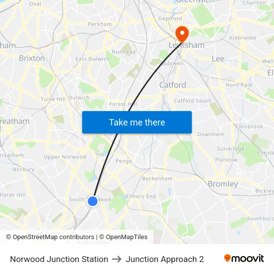 Norwood Junction Station to Junction Approach 2 map