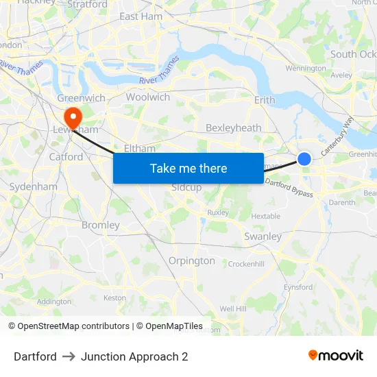 Dartford to Junction Approach 2 map