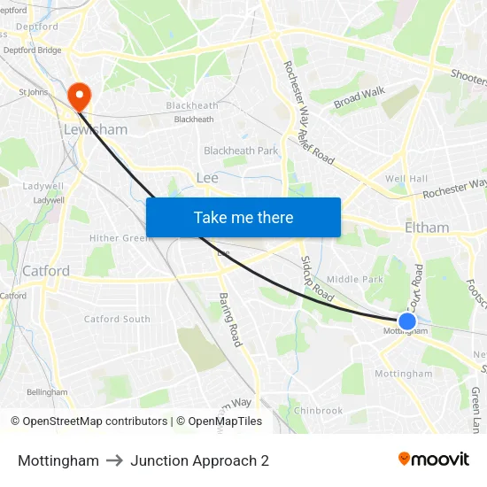 Mottingham to Junction Approach 2 map