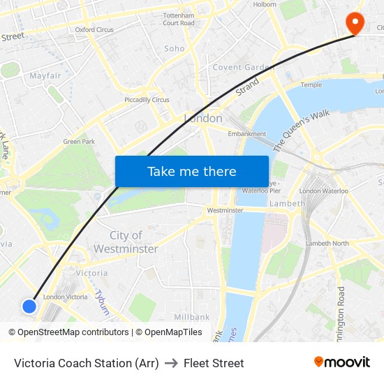 Victoria Coach Station Map Victoria Coach Station (Arr), Belgravia To Fleet Street, City Of London  With Public Transportation