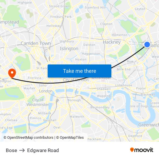 Bose to Edgware Road map