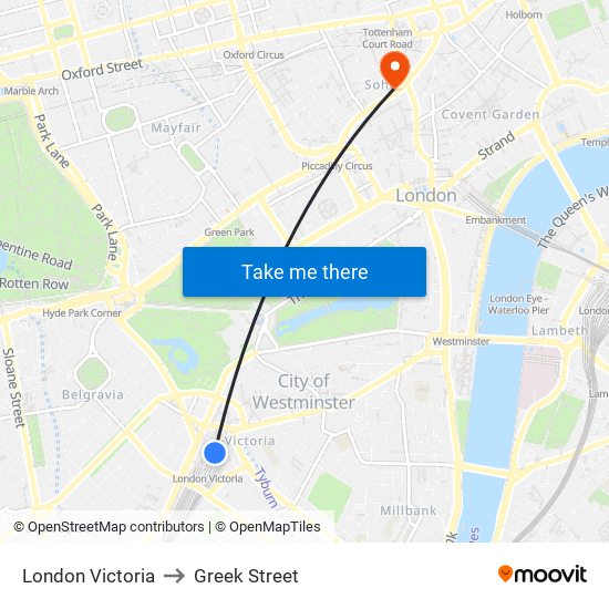 Greek Street London Map London Victoria, Westminster To Greek Street, Soho With Public  Transportation