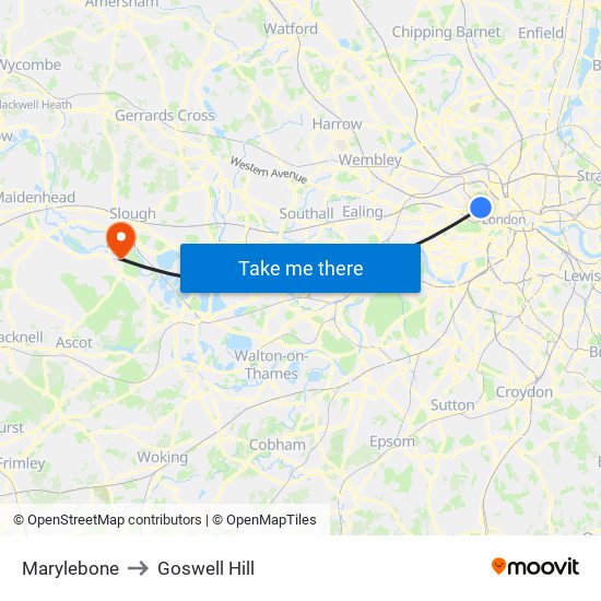 Marylebone to Goswell Hill map