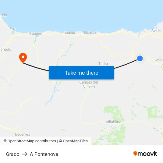Grado to A Pontenova map