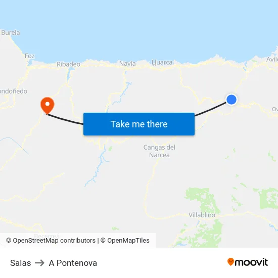 Salas to A Pontenova map