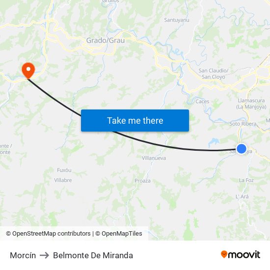 Morcín to Belmonte De Miranda map