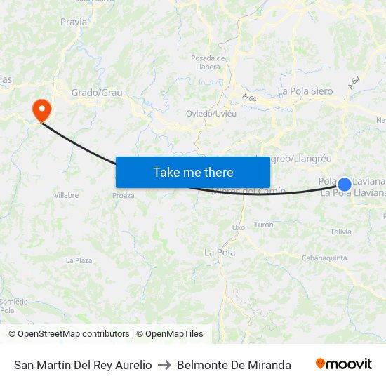 San Martín Del Rey Aurelio to Belmonte De Miranda map