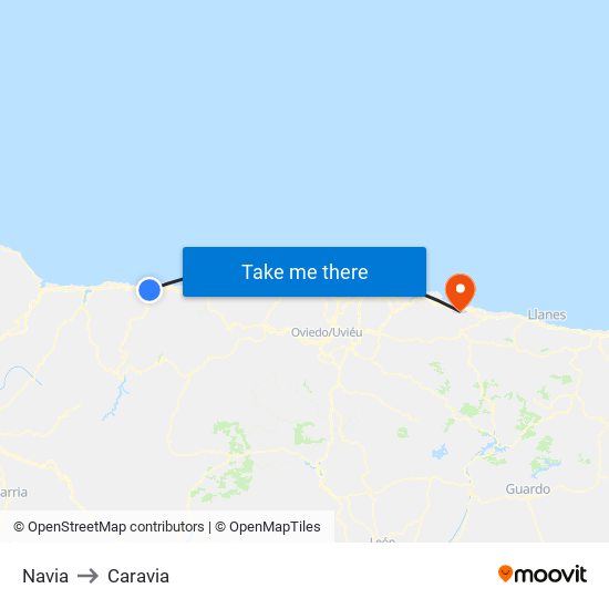 Navia to Caravia map
